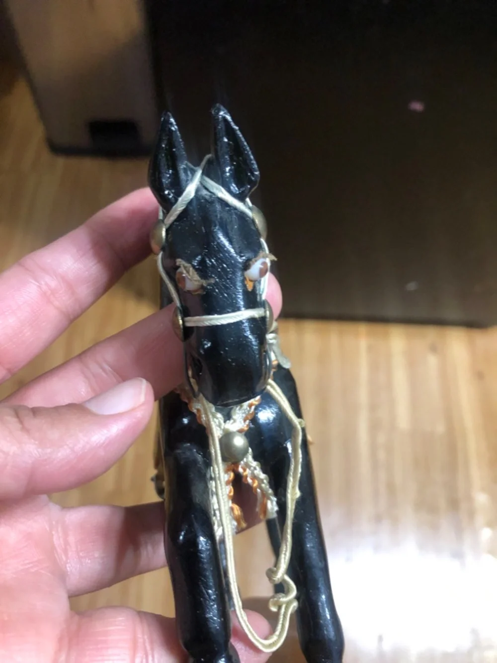 vintage wooden horse figurine, likely a handcrafted - Picture 5 of 13
